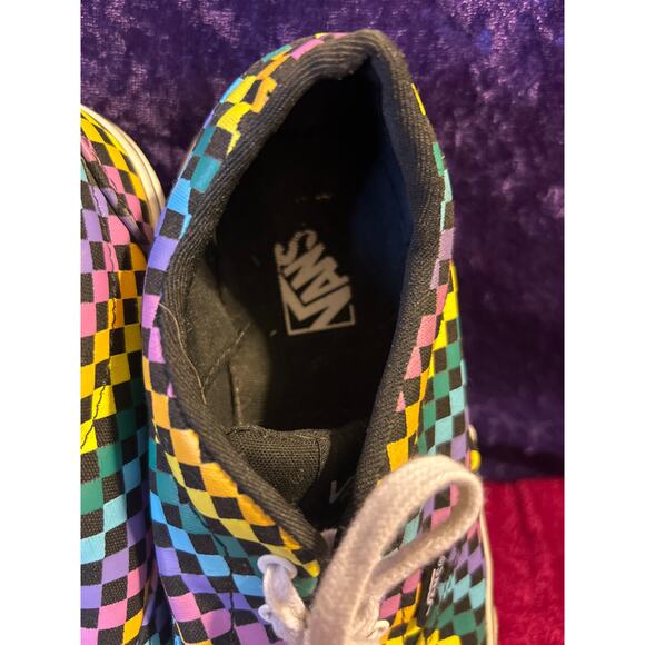 Vans Colorful Rainbow Checker Missy Sz 5, Tennis, Sneakers Lace Up,721356 - Picture 2 of 7